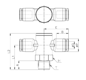 PC,Pneumatic Fittings with NPT AND BSPT thread, Air Fittings, one touch tube fittings, Pneumatic Fitting, Nickel Plated Brass Push in Fittings